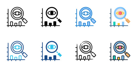 Analysis icon set multiple style vector collection 

