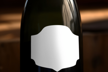 Wine bottle label png mockup, transparent design