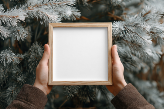 Editable square frame mockup outdoors png, transparent design