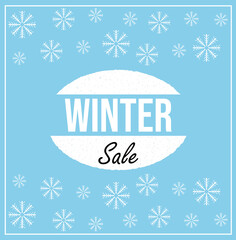 Winter sale banner with snowflake pattern and the inscription "Winter Sale"