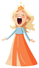 Fototapeta premium PNG Queen scream illustration style art.