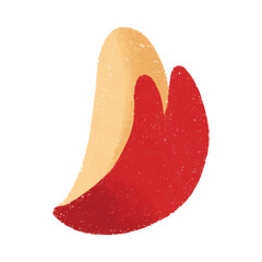 Cute apple fruit crayon illustration symbol icon sticker