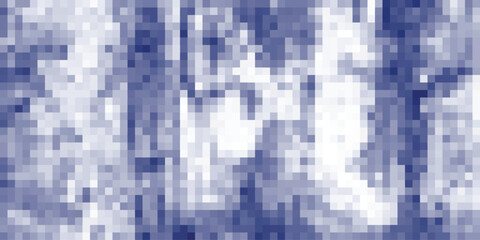 Abstract mosaic pattern with varying shades of blue and white creating a textured, pixelated effect resembling vertical streaks or abstract natural elements, perfect for digital backgrounds and