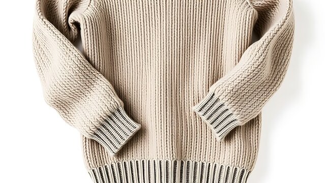 lambswool. A wool sweater shrunk after washing, showing textured fabric on a simple background. lifestyle magazines, social media lookbooks, designed for influencer and brand collaborations.