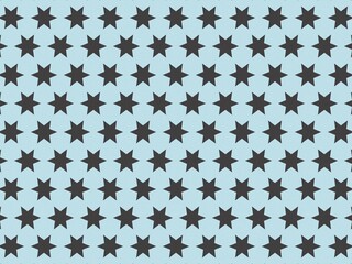 Seamless pattern of dark gray stars on a light blue background.
