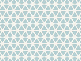 A geometric pattern with blue triangles against a white background.
