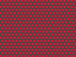 A seamless pattern of red flowers on a dark gray background.