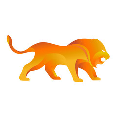 Gradient Orange Lion Logo Design
