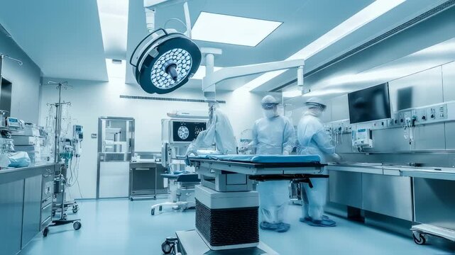 Surgical precision in modern operating room, advanced medical technology and skilled healthcare