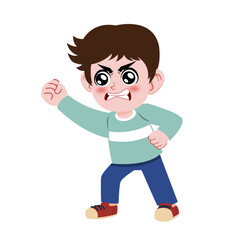 Boy in Casual Outfit Standing Pose