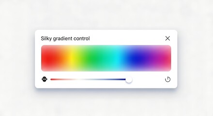 Colorful gradient display on a white background featuring a slider and controls