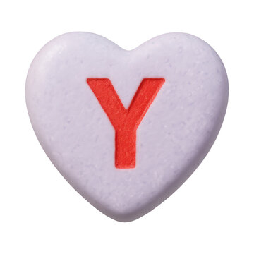 PNG Heart-shaped candy with letter.