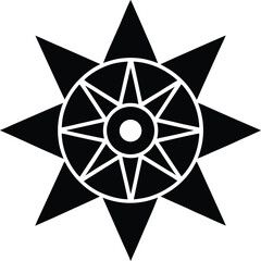 Ludo game star icon with colorful playing board elements