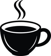 Minimalist coffee cup with steam illustration