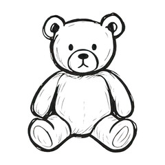 Obraz premium PNG Cute sketch teddy bear illustration.