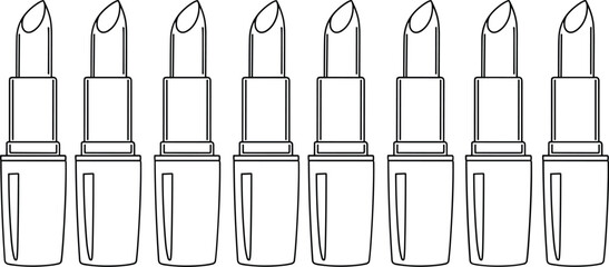 lipstick icon, makeup symbol, cosmetic illustration, beauty product, minimal design, fashion element, seamless pattern, vector art, outline style, branding asset
