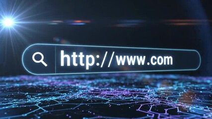 Internet Browser Search Bar Typing URL Futuristic Network
