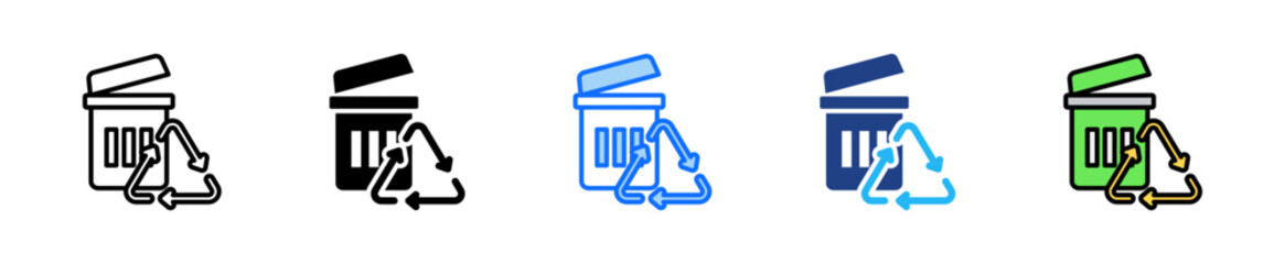 Zero Waste Icon Set Multiple Style Collection