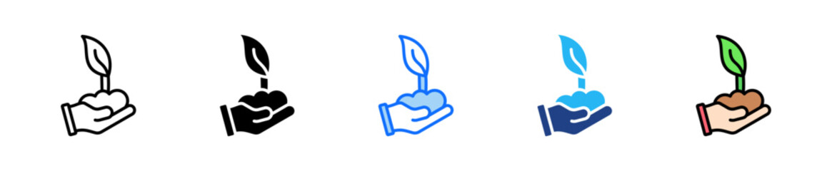 Plant A Tree Icon Set Multiple Style Collection