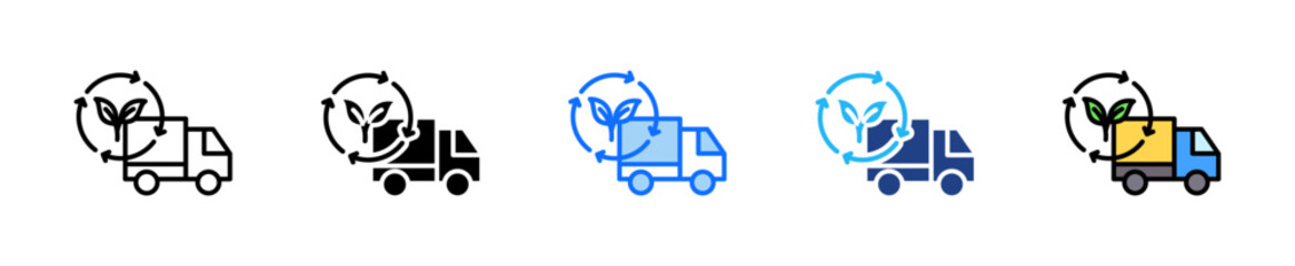 Sustainable Supply Chain Icon Set Multiple Style Collection