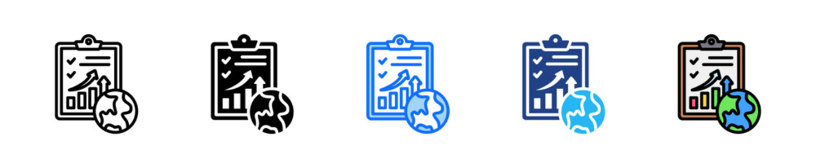 Environmental Report Icon Set Multiple Style Collection