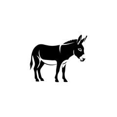 Strong Equine Animal Silhouette Design on a Clean White Background