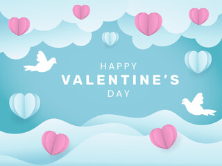 Valentine's day background in paper style