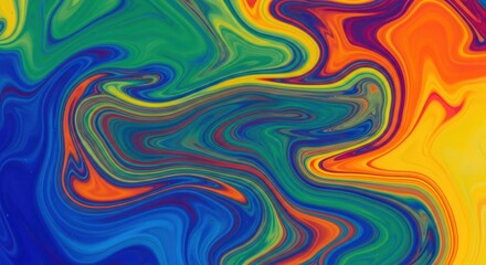Vibrant liquid marble background with swirling colors, abstract art design