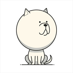 Cartoon Dog Character Cute, Round, and Friendly Animal Illustration