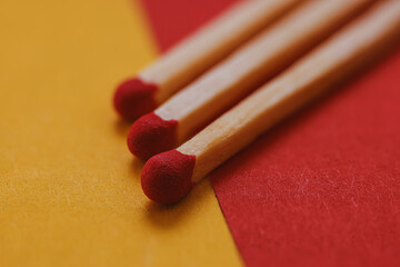matches on a red background