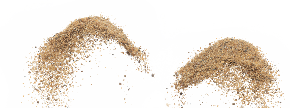 Big size Sand flying explosion, Golden grain wave explode. Abstract cloud fly. Yellow colored sand splash throwing in Air. White background Isolated high speed shutter, throwing freeze stop motion