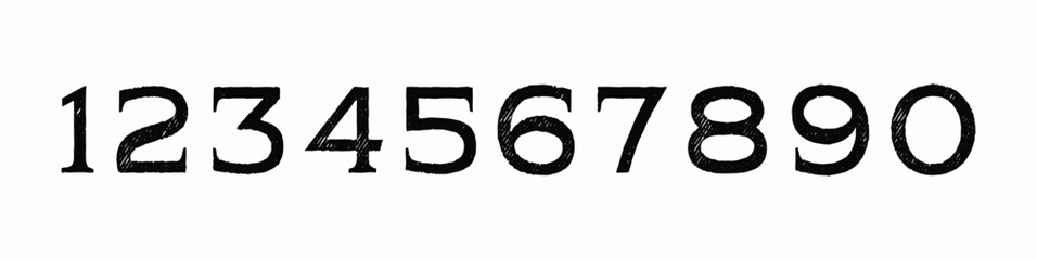 Rough dirty number style creative vector shapes' numerals. font alphabet vector illustrations.