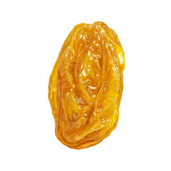Golden raisin isolated on transparent background