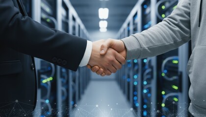 Business people shaking hands in the office to seal a partnership deal