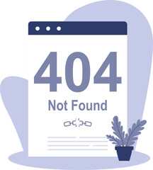 404 Not Found Error Page in Browser Window Broken Link Concept