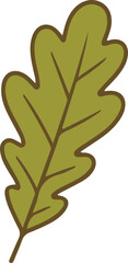 Stylized Green Oak Leaf Icon Illustration