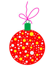 red christmas ball with ribbon png 