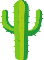 green cactus flower plant nature flat color vector illustration template design