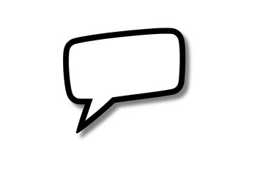 Naklejka premium Isolated White Speech Bubble on Black Background