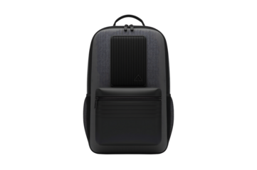 Modern black backpack for travel and commute