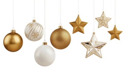 Elegant Christmas Ornaments on Black Background