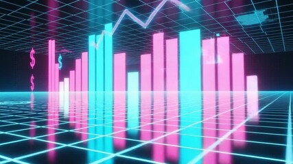 Financial market data graph illustration showing business growth success and digital technology line charts - Powered by Adobe