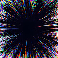 Abstract glitch-art background with distorted pixel streaks