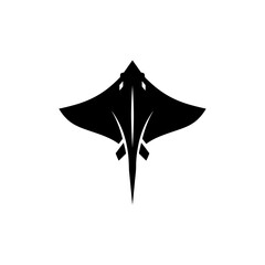 Stylized Black and White Stingray Illustration for Logo Design.