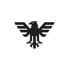 Stylized Black Eagle Emblem with Geometric Wing Design.