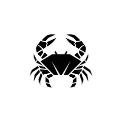 Stylized Black Crab Silhouette with Sharp Claws and Legs.