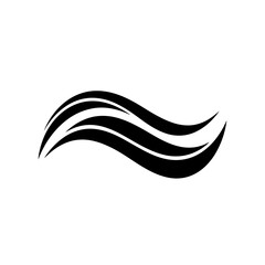 Stylized Black and White Wave Design with Flowing Lines.