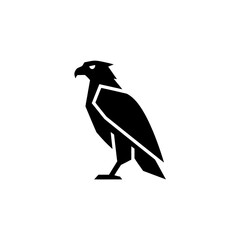 Stylized Black Eagle Silhouette with Sharp Geometric Design.