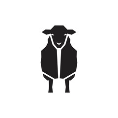 Stylized Black Sheep Illustration with Geometric Design on White Background.