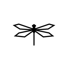 Stylized Dragonfly Silhouette with Geometric Wing Design.